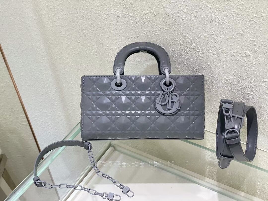 MEDIUM LADY DIOR BAG Cannage Lambskin C2811 gray