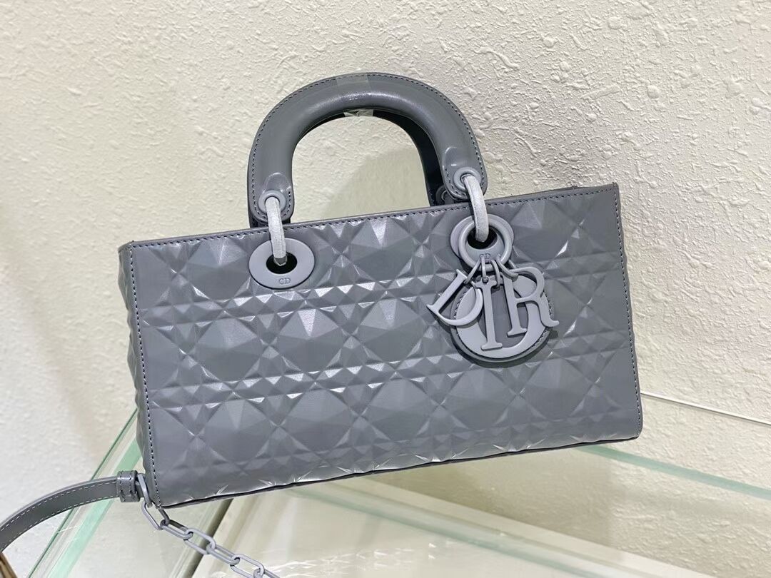 MEDIUM LADY DIOR BAG Cannage Lambskin C2811 gray