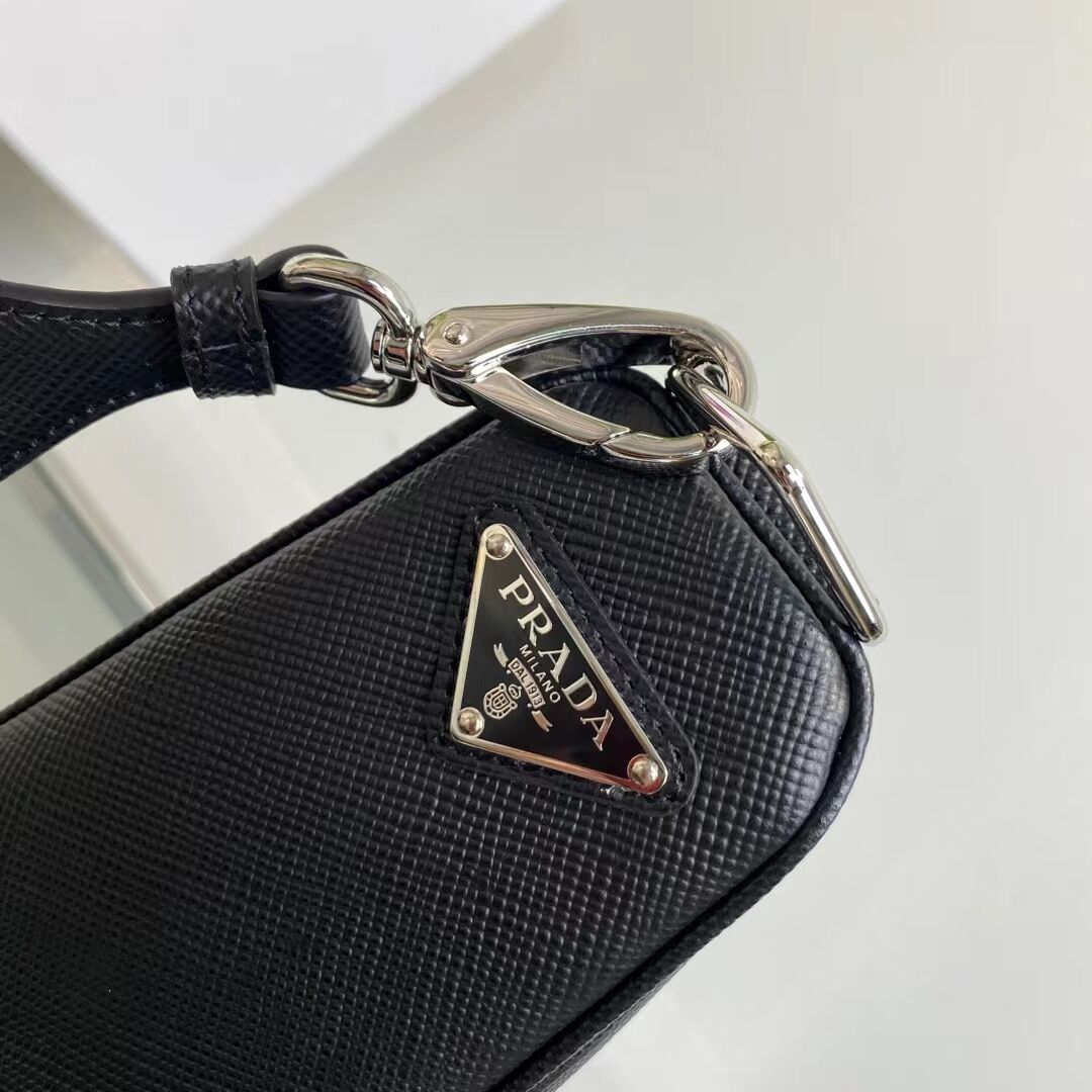 Prada Leather Triangle shoulder bag 2EV055 black