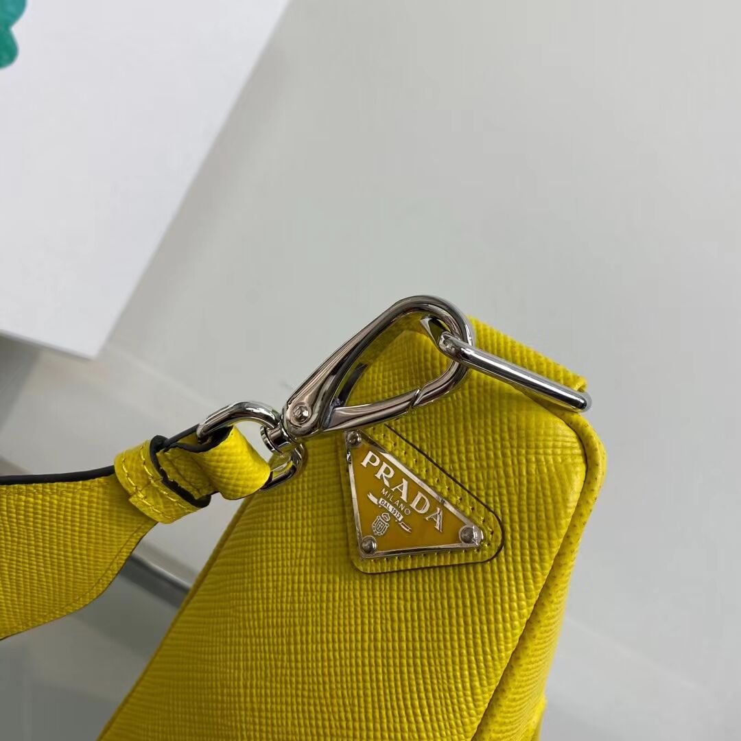 Prada Leather Triangle shoulder bag 2EV055 yellow