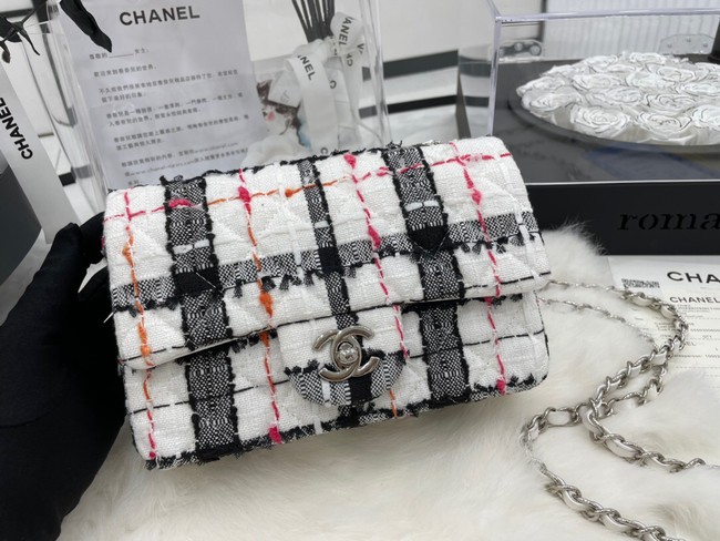 CHANEL Tweed Braided Sheepskin & Gold-Tone Metal AS01116-2 black&white