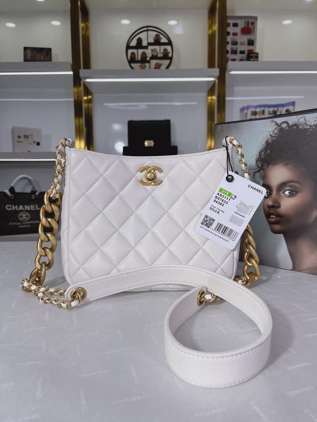 Chanel Calfskin Shoulder Bag AS3111 white