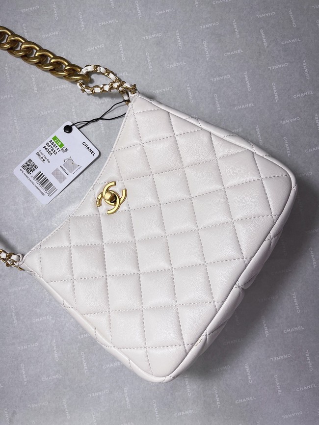 Chanel Calfskin Shoulder Bag AS3111 white