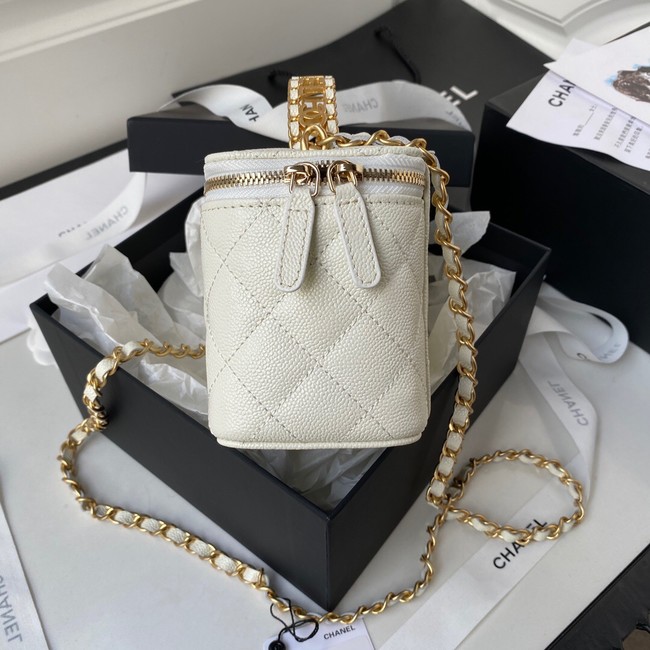 CHANEL HANDBAG Gold-Tone Metal AP2805 WHITE