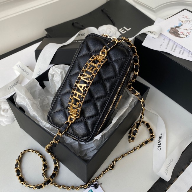 CHANEL HANDBAG Gold-Tone Metal AP2805 black