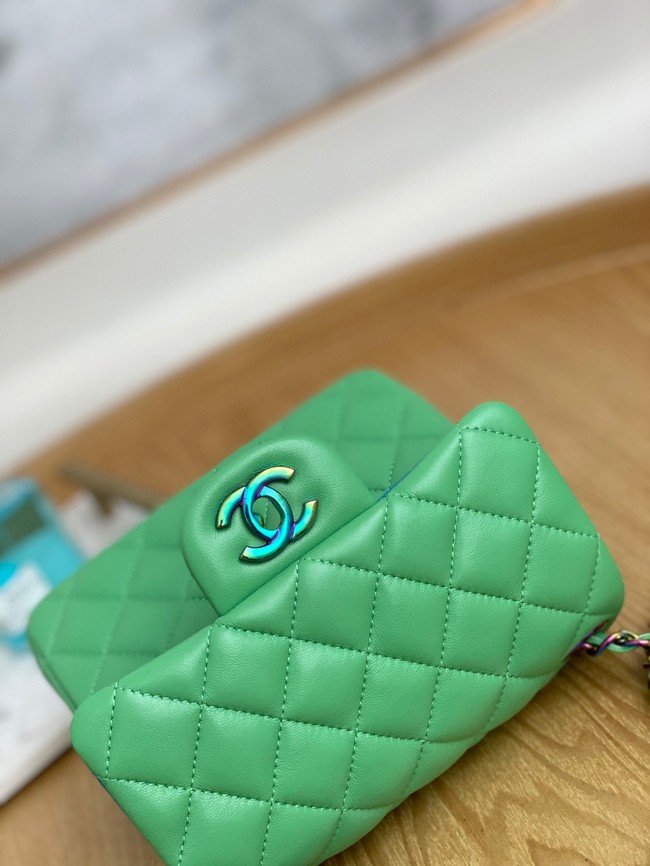 Chanel Flap Mirage Lambskin Shoulder Bag AS1115 green
