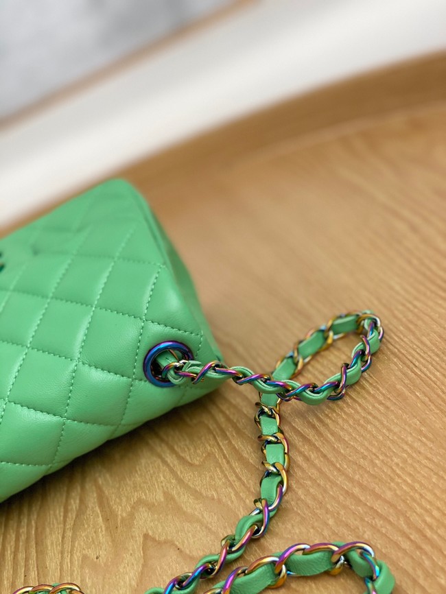 Chanel Flap Mirage Lambskin Shoulder Bag AS1115 green