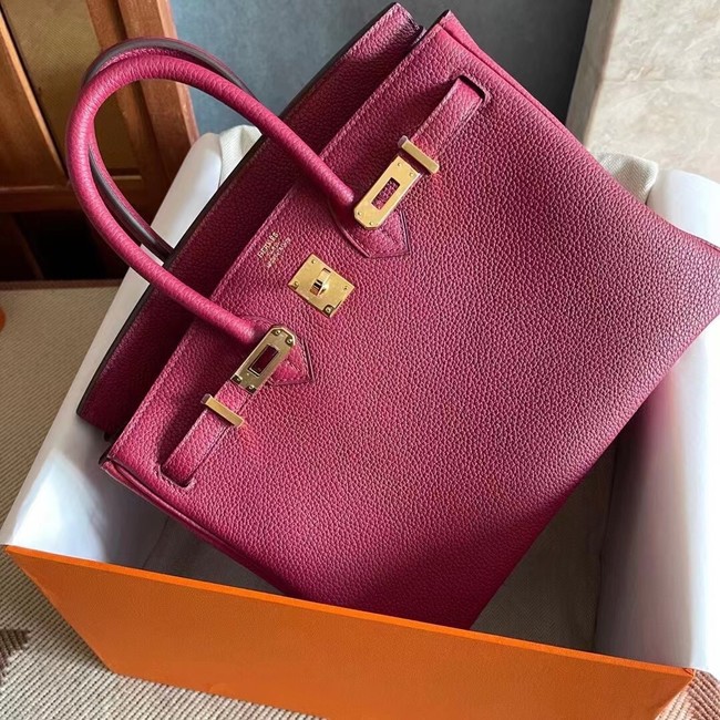 Hermes original Togo Leather HB25O Burgundy