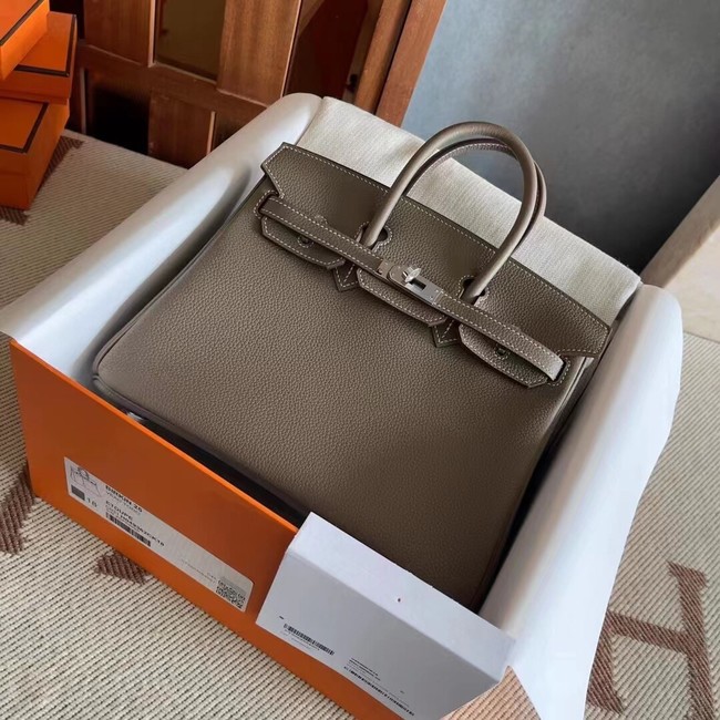 Hermes original Togo Leather HB25O dark gray