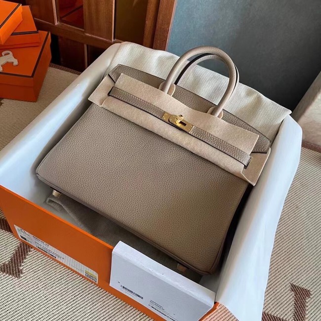 Hermes original Togo Leather HB25O light gray