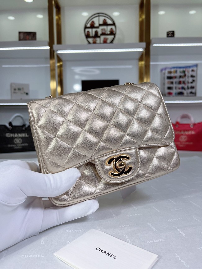 Chanel Flap Lambskin Shoulder Bag A01115 gold