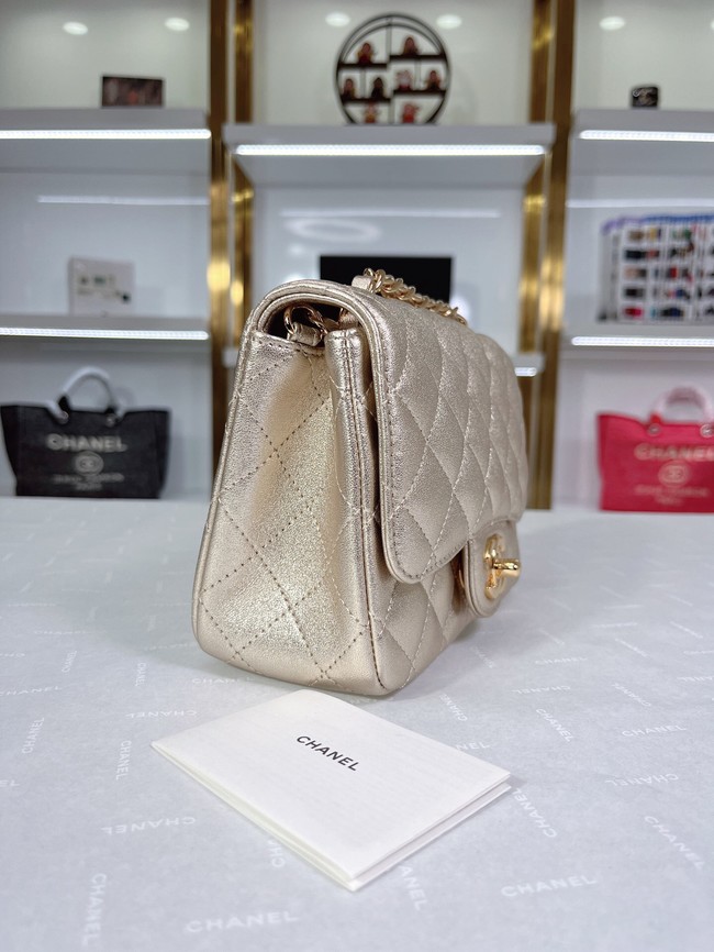 Chanel Flap Lambskin Shoulder Bag A01115 gold