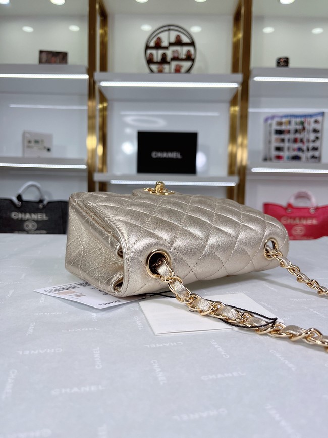 Chanel Flap Lambskin Shoulder Bag A01115 gold