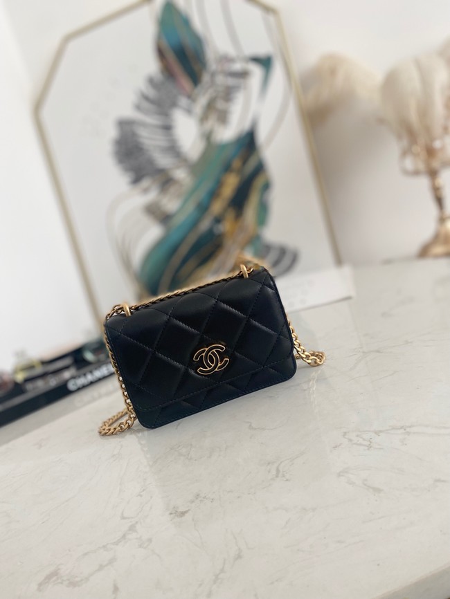 Chanel Flap Lambskin small Shoulder Bag 81185 black