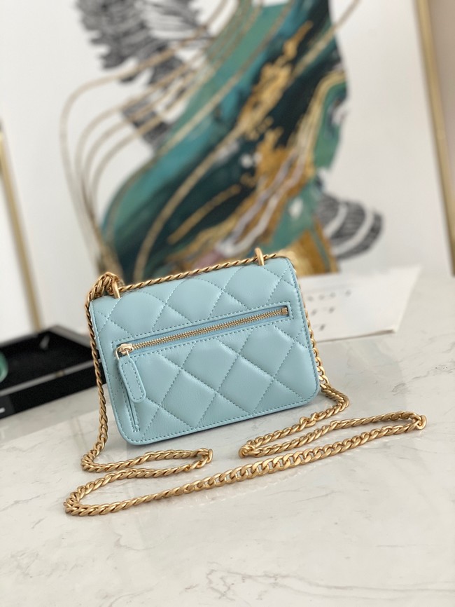 Chanel Flap Lambskin small Shoulder Bag 81185 light blue