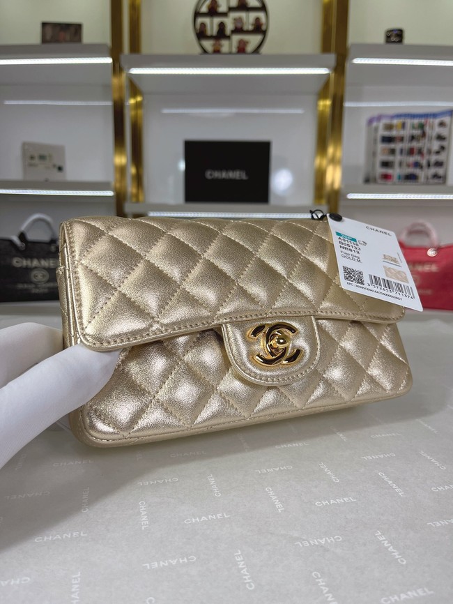 Chanel Flap Lambskin Shoulder Bag A01116 gold