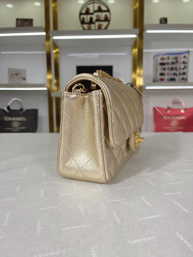 Chanel Flap Lambskin Shoulder Bag A01116 gold