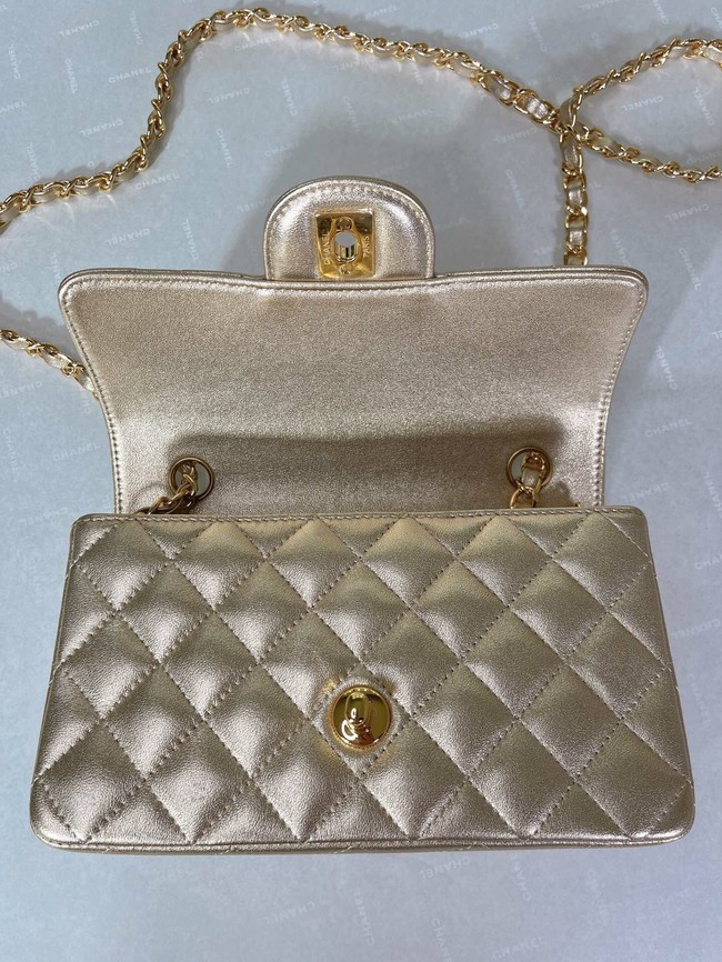 Chanel Flap Lambskin Shoulder Bag A01116 gold