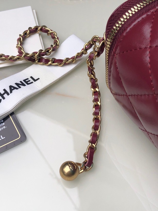 Chanel mini Shoulder Bag Lambskin & Gold-Tone Metal AP2292 Burgundy