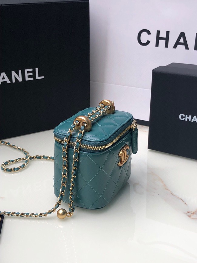 Chanel mini Shoulder Bag Lambskin & Gold-Tone Metal AP2292 blue