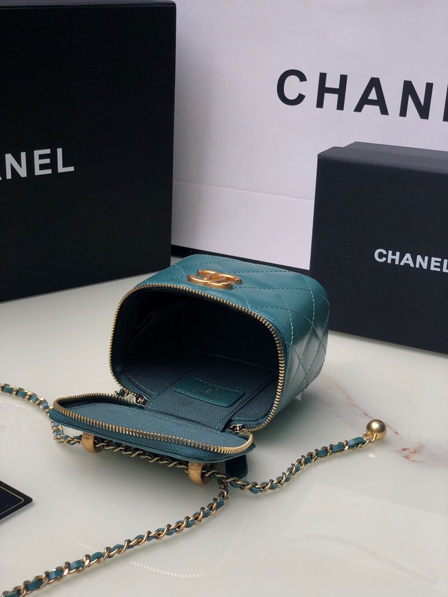 Chanel mini Shoulder Bag Lambskin & Gold-Tone Metal AP2292 blue