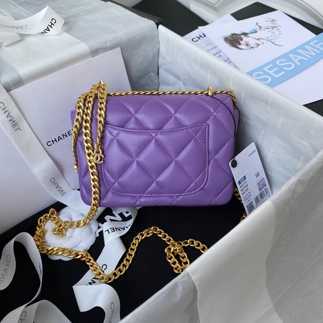 Chanel Flap Lambskin mini Shoulder Bag AS3113 purple