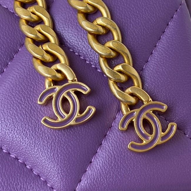 Chanel Flap Lambskin mini Shoulder Bag AS3113 purple