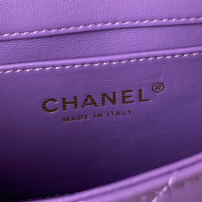 Chanel Flap Lambskin mini Shoulder Bag AS3113 purple