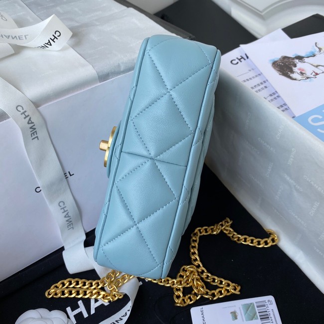 Chanel Flap Lambskin mini Shoulder Bag AS3113 sky blue