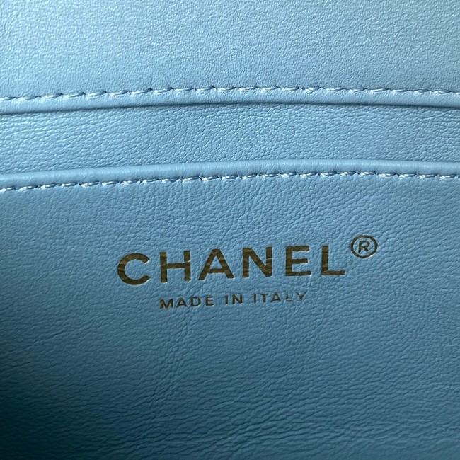 Chanel Flap Lambskin mini Shoulder Bag AS3113 sky blue
