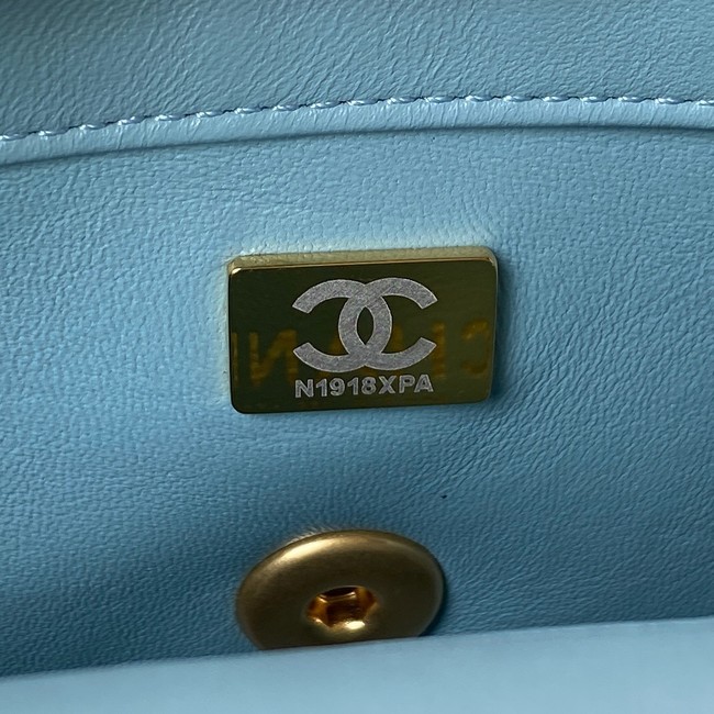 Chanel Flap Lambskin mini Shoulder Bag AS3113 sky blue