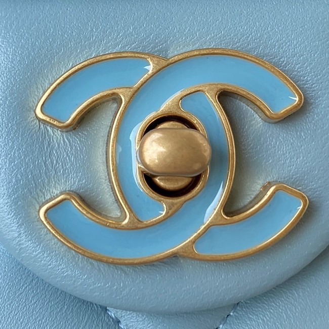 Chanel Flap Lambskin mini Shoulder Bag AS3113 sky blue