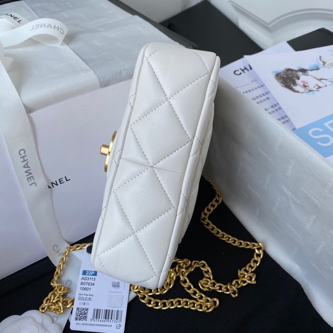 Chanel Flap Lambskin mini Shoulder Bag AS3113 white