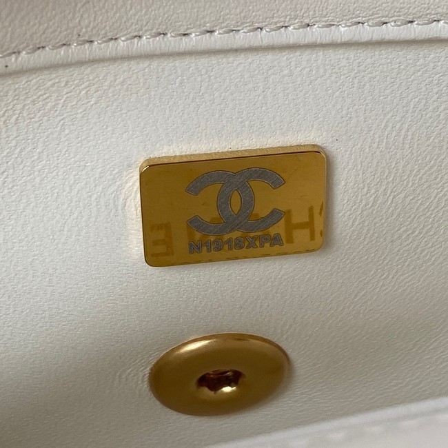 Chanel Flap Lambskin mini Shoulder Bag AS3113 white