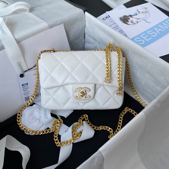 Chanel Flap Lambskin mini Shoulder Bag AS3113 white