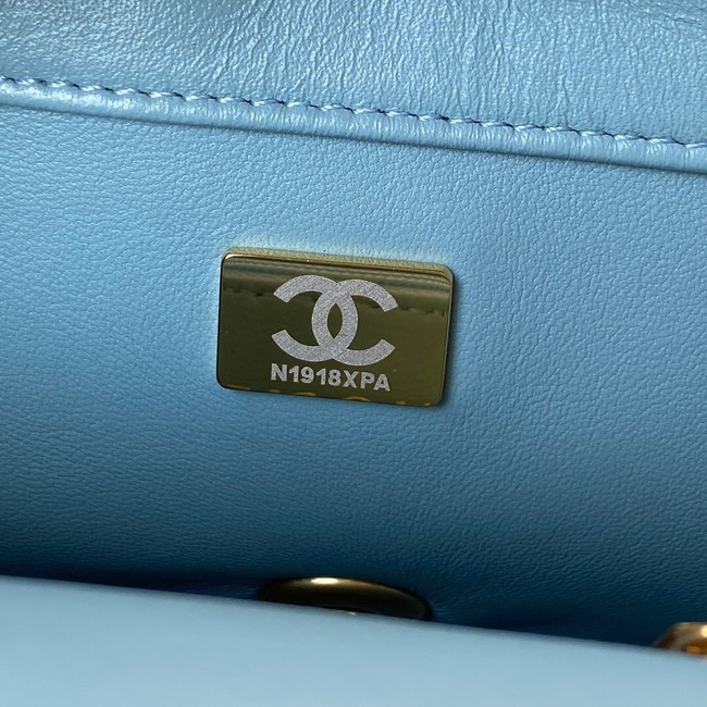 Chanel Flap Lambskin small Shoulder Bag AS3114 blue