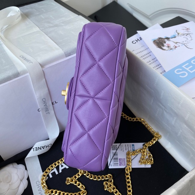 Chanel Flap Lambskin small Shoulder Bag AS3114 purple