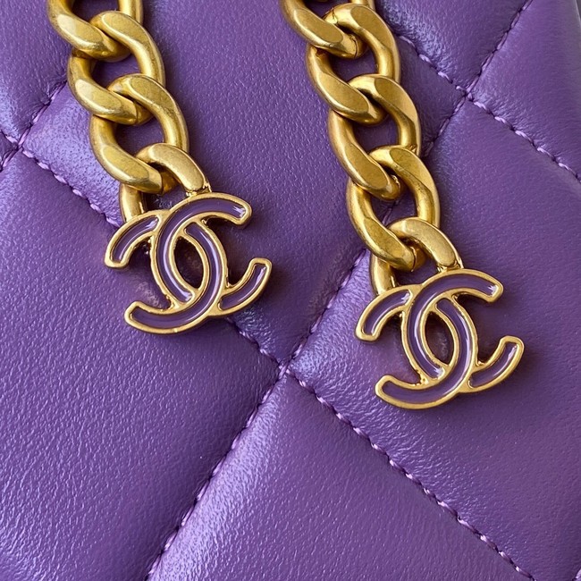 Chanel Flap Lambskin small Shoulder Bag AS3114 purple