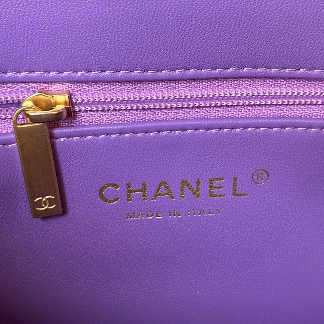 Chanel Flap Lambskin small Shoulder Bag AS3114 purple