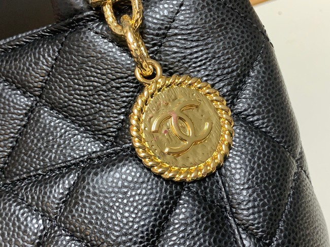 Chanel Tote Bag Grained Calfskin&Gold-Tone Metal AS1804 black