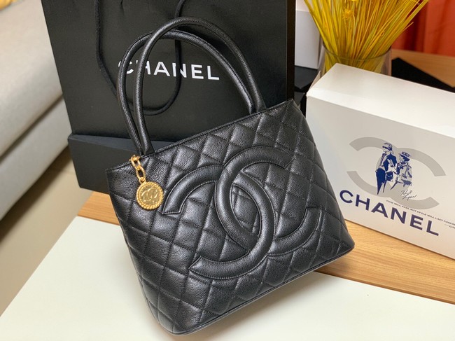 Chanel Tote Bag Grained Calfskin&Gold-Tone Metal AS1804 black