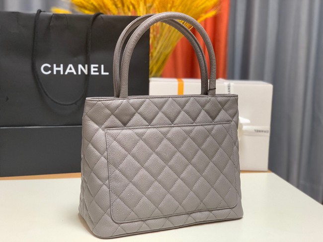 Chanel Tote Bag Grained Calfskin&Gold-Tone Metal AS1804 gray
