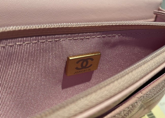 Chanel mini Shoulder Bag Grained Calfskin&Gold-Tone Metal AP2804 pink