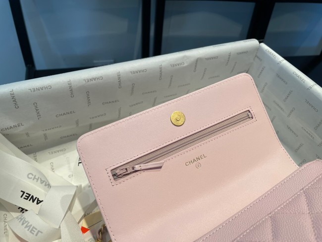 Chanel mini Shoulder Bag Grained Calfskin&Gold-Tone Metal AP2804 pink