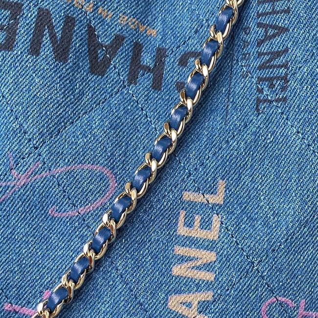 Chanel small Drawstring Bag Denim AS3027 blue