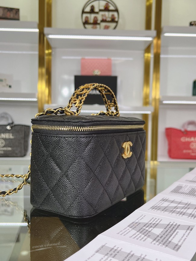 CHANEL HANDBAG Grained Calfskin&Gold-Tone Metal AP2805 black