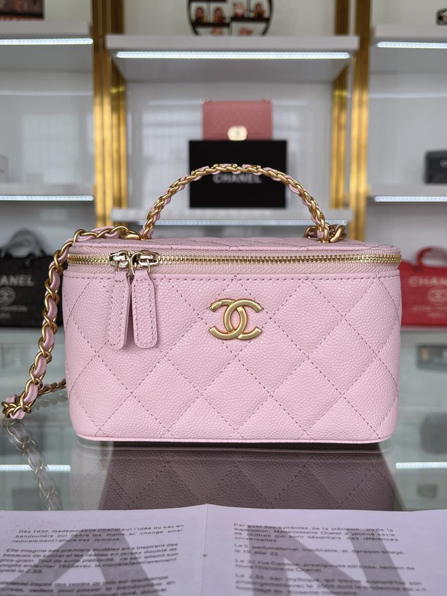 CHANEL HANDBAG Grained Calfskin&Gold-Tone Metal AP2805 pink