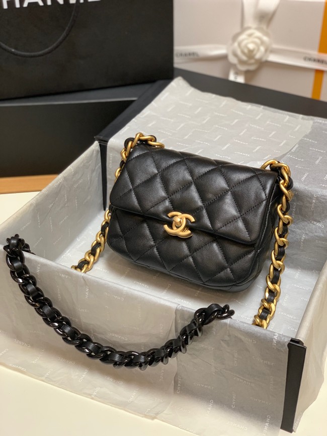 Chanel mini Shoulder Bag Lambskin&Gold-Tone Metal AS3205 black