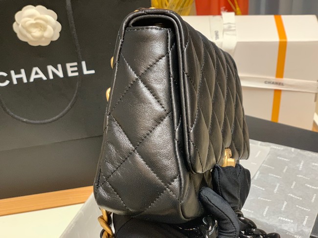Chanel small Shoulder Bag Lambskin&Gold-Tone Metal AS3206 black