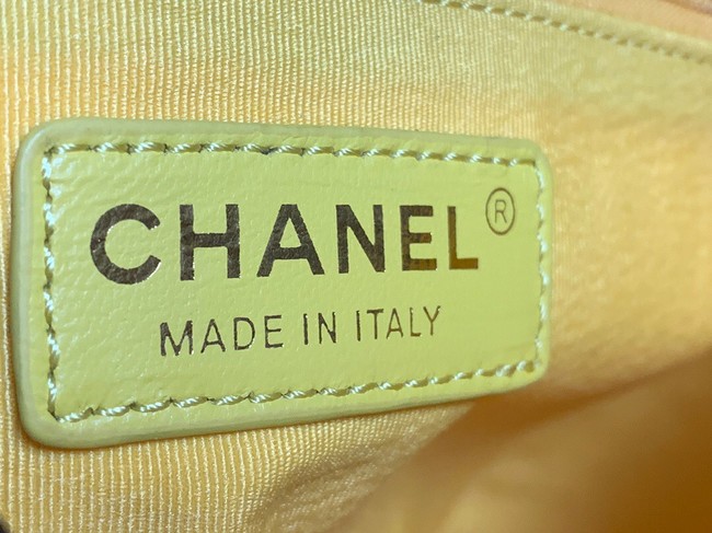 Chanel small Shoulder Bag Lambskin&Gold-Tone Metal AS3206 yellow